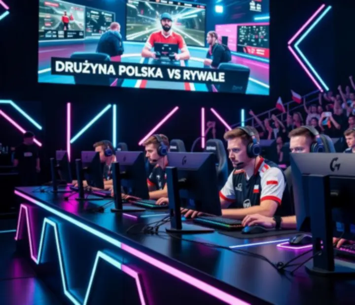 Zawodnicy podczas dynamicznej rywalizacji na scenie esportowej